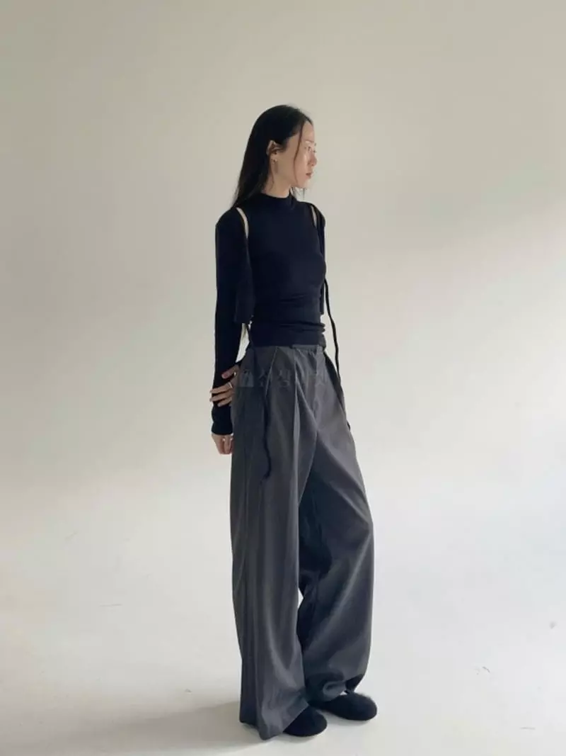 Howl - Korean Women Fashion - #womensfashion - Mar Two Tuck Slacks Pants - 6