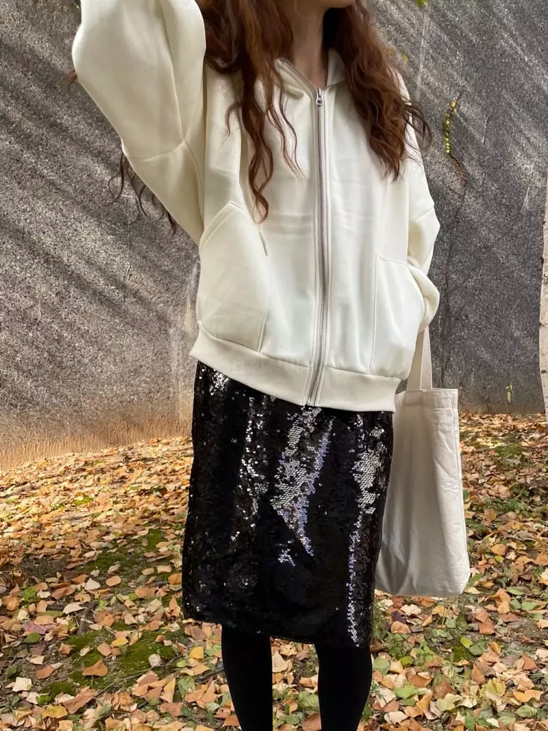 Hue - Korean Women Fashion - #momslook - Over Hoody Zip-up - 11