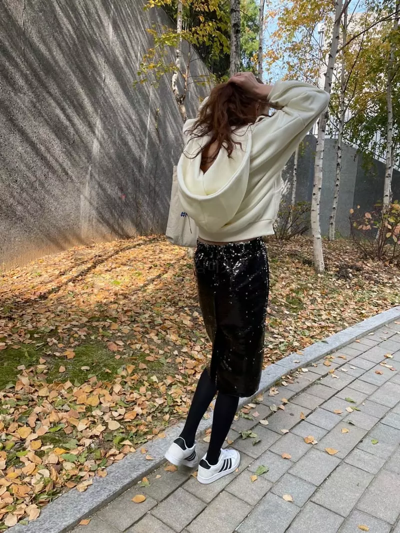 Hue - Korean Women Fashion - #momslook - Over Hoody Zip-up - 5