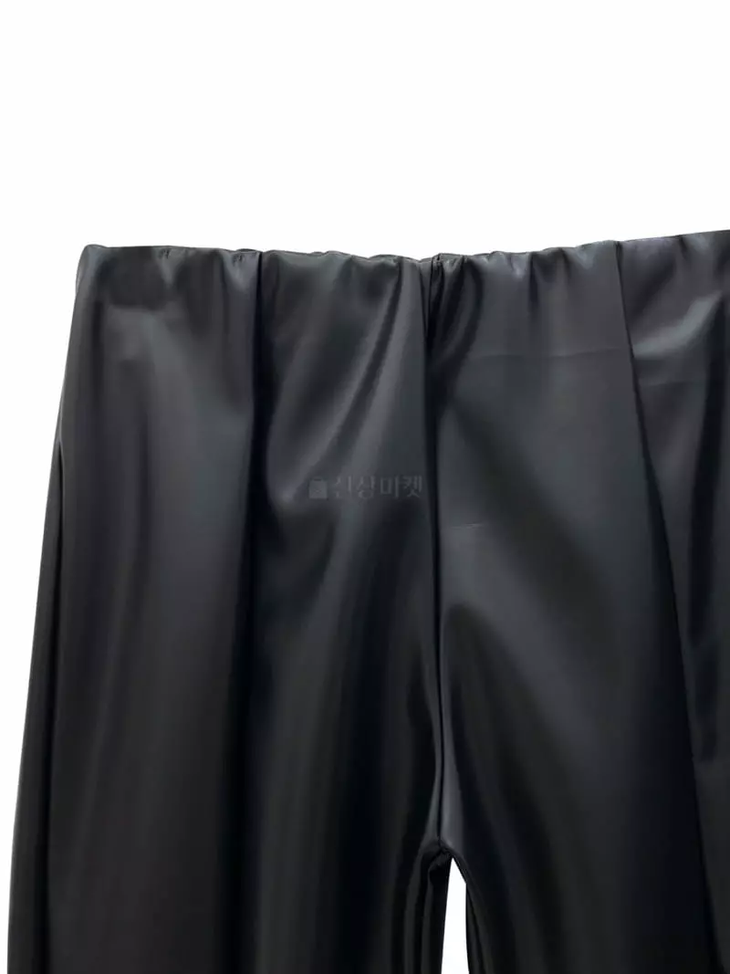 Inssense - Korean Women Fashion - #momslook - Leather Front Slit Zipper Leggings - 6