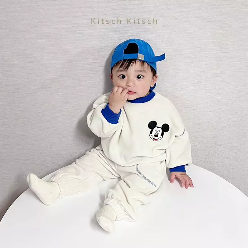 Kitsch Kitsch - Korean Children Fashion - #Kfashion4kids - Cozy Mickey Traffic Light Top Bottom Set - 7