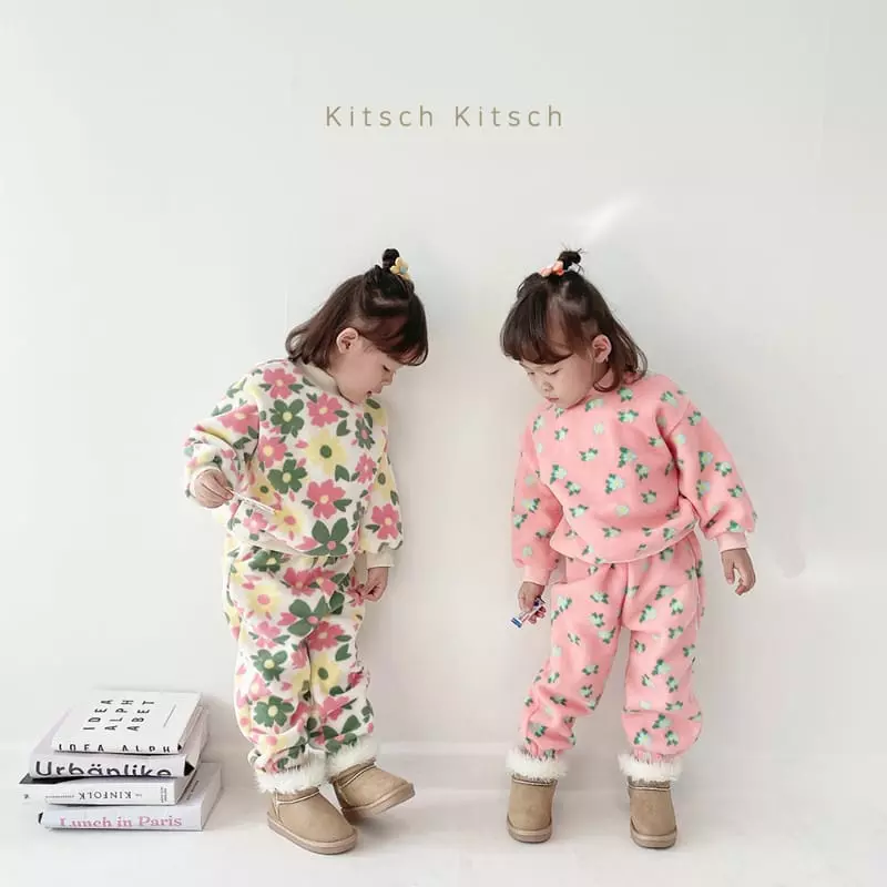 Kitsch Kitsch - Korean Children Fashion - #Kfashion4kids - Fleece Sweatshirt Top Bottom Set  - 5