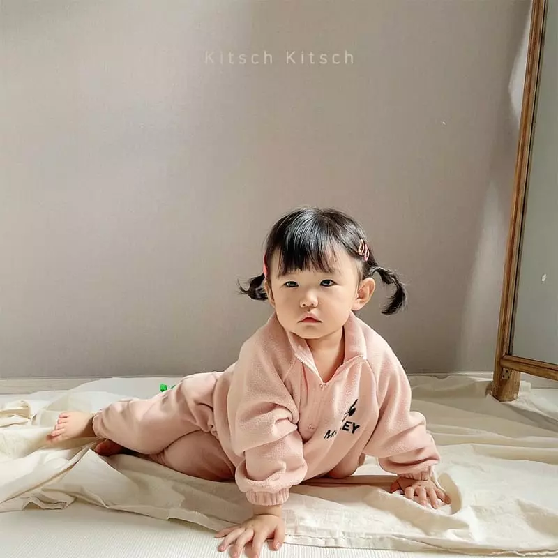 Kitsch Kitsch - Korean Children Fashion - #childrensboutique - Let's Go Half Turtleneck Fleece Top Bottom Set - 7