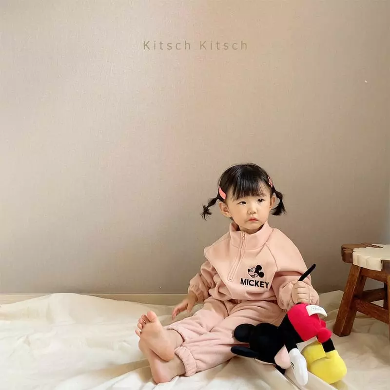 Kitsch Kitsch - Korean Children Fashion - #designkidswear - Let's Go Half Turtleneck Fleece Top Bottom Set - 8