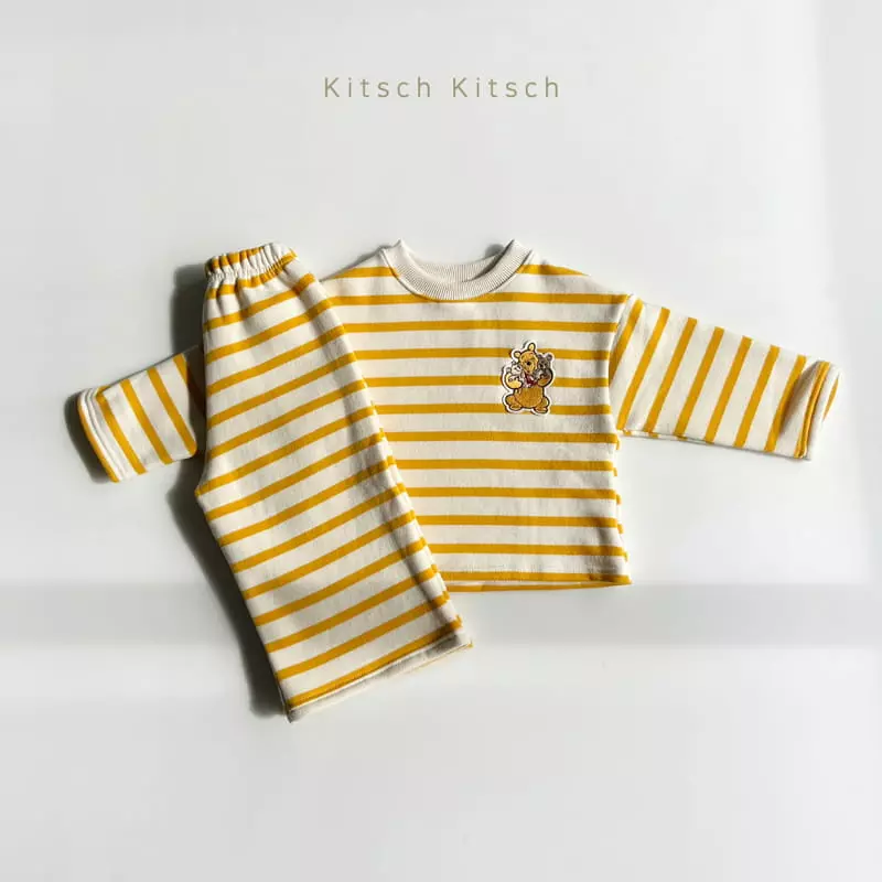 Kitsch Kitsch - Korean Children Fashion - #discoveringself - Ppiyong Sweatshirt Top Bottom Set - 3