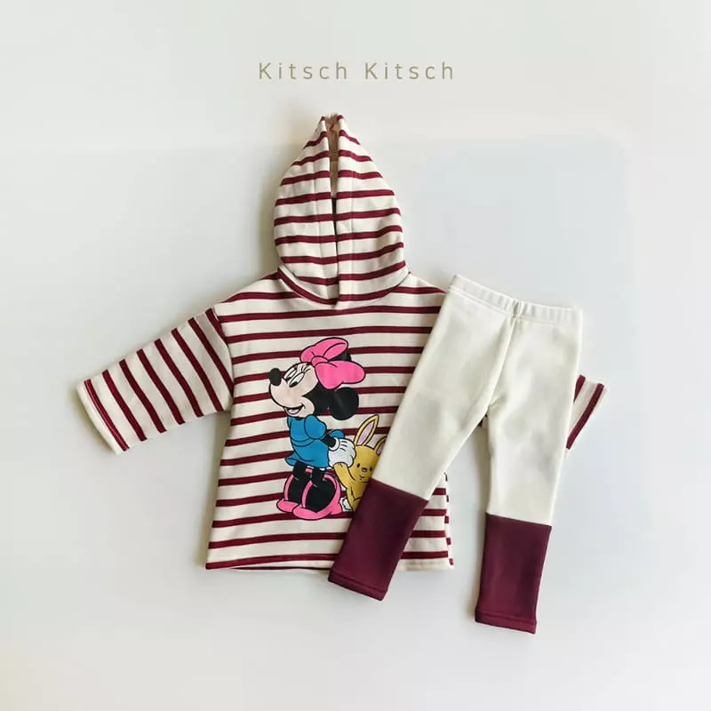 Kitsch Kitsch - Korean Children Fashion - #fashionkids - Ppiyong Hoody Top Bottom Set - 5