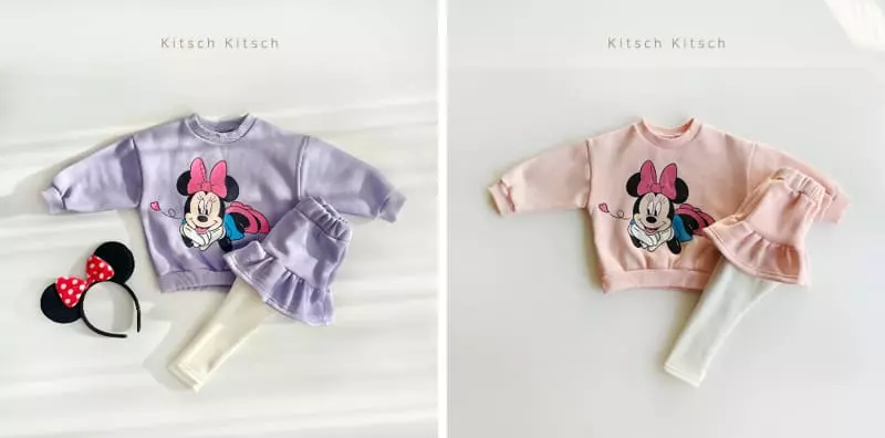 Kitsch Kitsch - Korean Children Fashion - #kidsshorts - Look Monly Me Top Bottom Set - 3