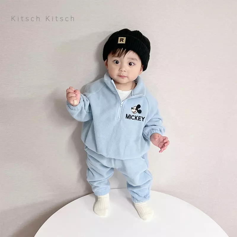 Kitsch Kitsch - Korean Children Fashion - #kidsstore - Let's Go Half Turtleneck Fleece Top Bottom Set - 12