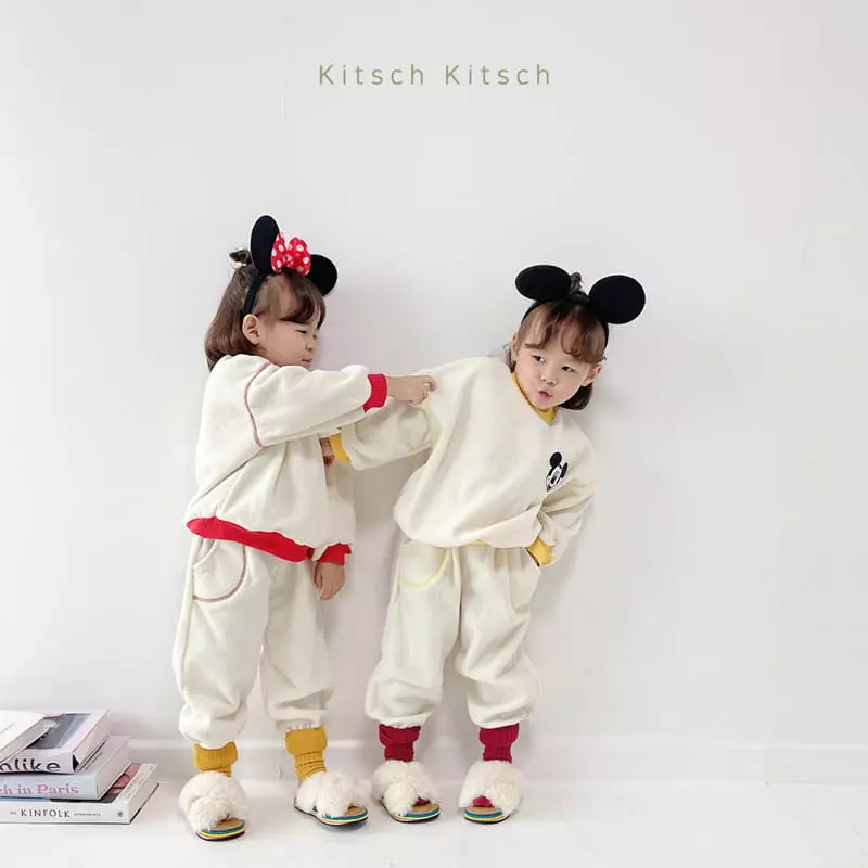 Kitsch Kitsch - Korean Children Fashion - #kidsstore - Cozy Mickey Traffic Light Top Bottom Set - 5