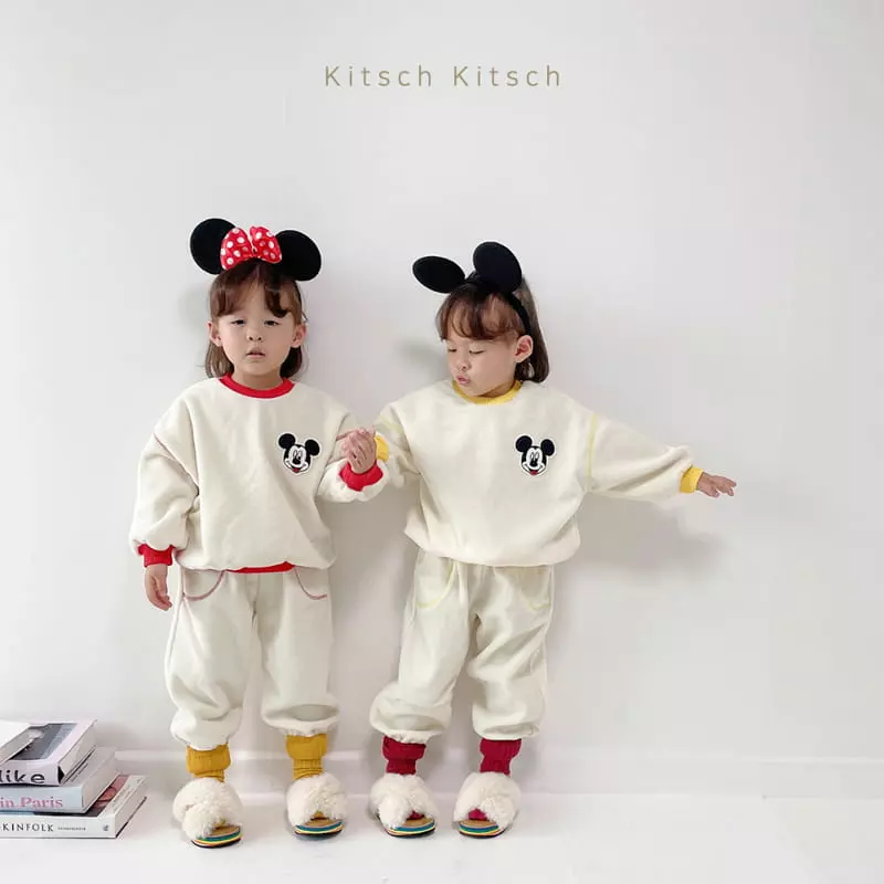 Kitsch Kitsch - Korean Children Fashion - #kidzfashiontrend - Cozy Mickey Traffic Light Top Bottom Set - 6