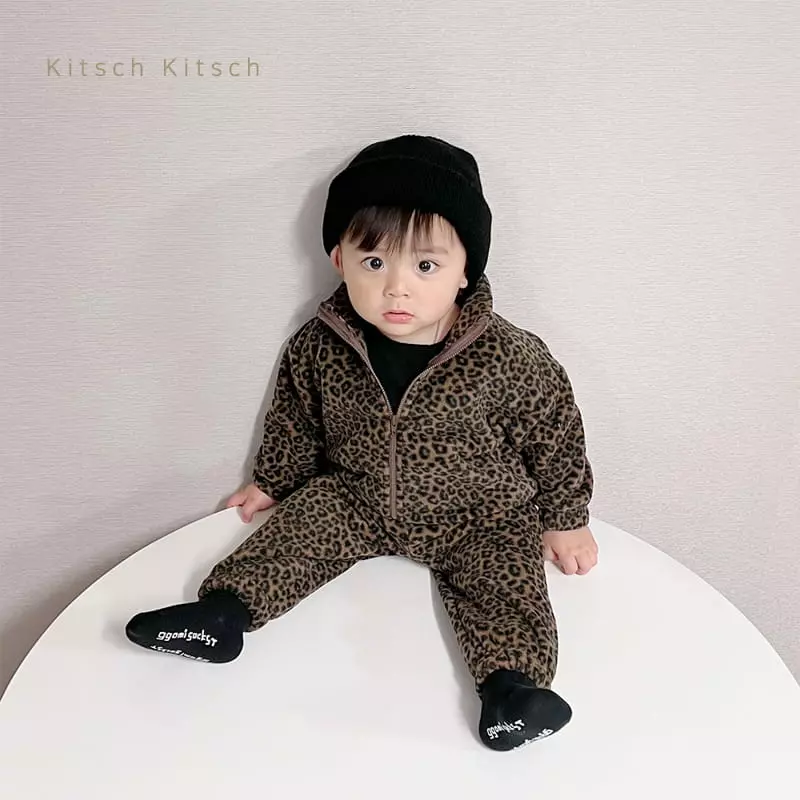 Kitsch Kitsch - Korean Children Fashion - #magicofchildhood - Fleece Zip-up Top Bottom Set - 6