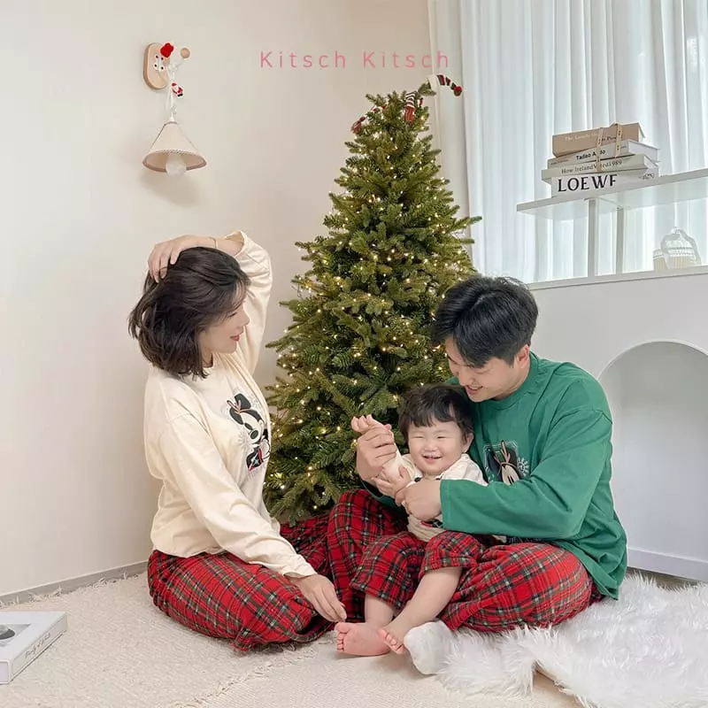 Kitsch Kitsch - Korean Children Fashion - #magicofchildhood - Christmas Top Bottom Set - 5