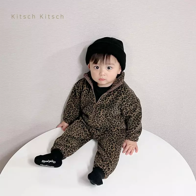 Kitsch Kitsch - Korean Children Fashion - #minifashionista - Fleece Zip-up Top Bottom Set - 7