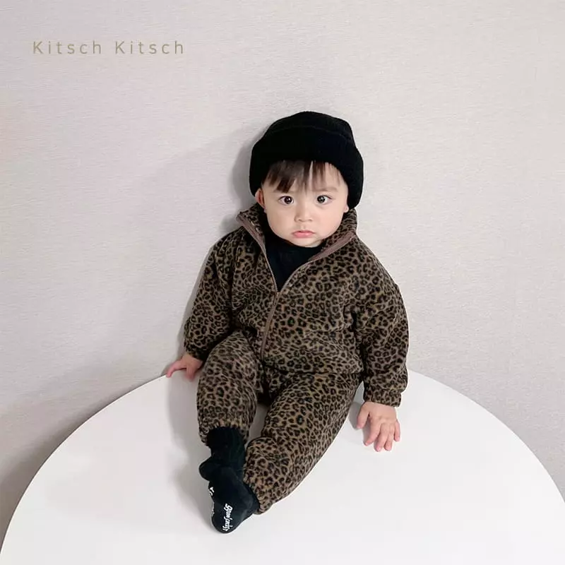 Kitsch Kitsch - Korean Children Fashion - #prettylittlegirls - Fleece Zip-up Top Bottom Set - 8