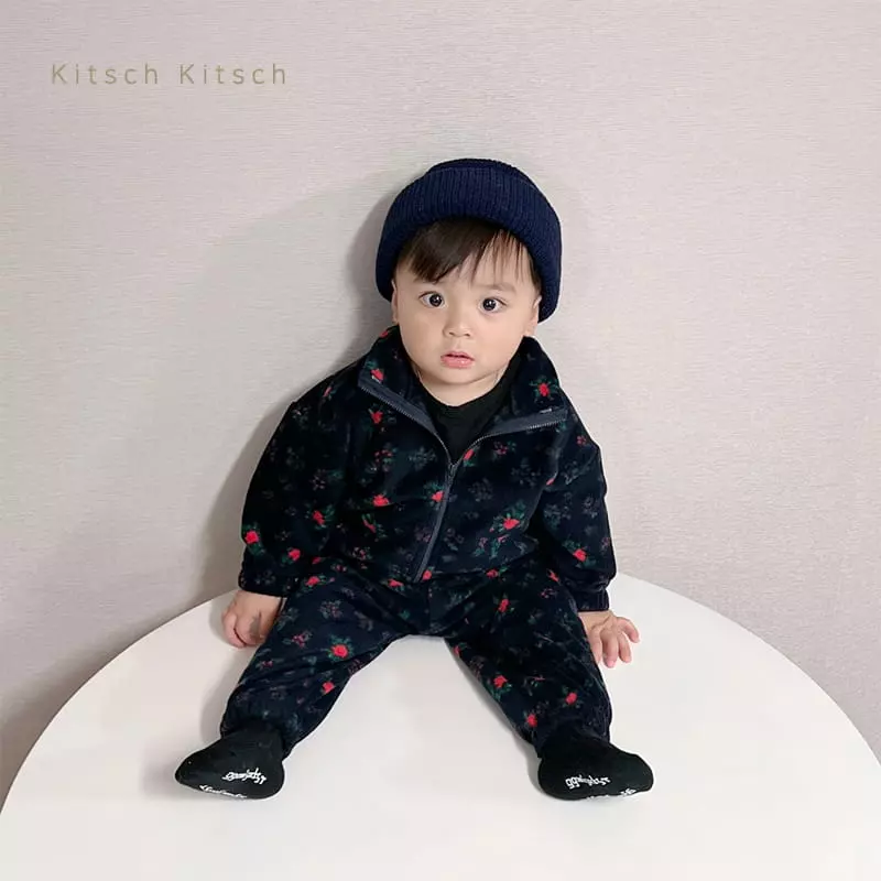 Kitsch Kitsch - Korean Children Fashion - #stylishchildhood - Fleece Zip-up Top Bottom Set - 11