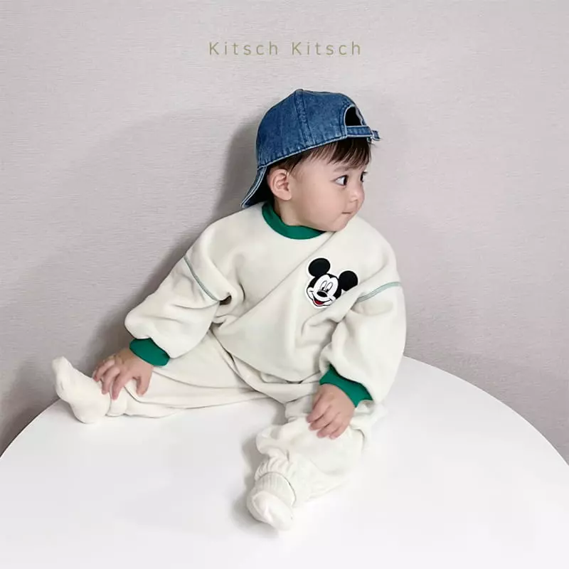 Kitsch Kitsch - Korean Children Fashion - #todddlerfashion - Cozy Mickey Traffic Light Top Bottom Set - 12