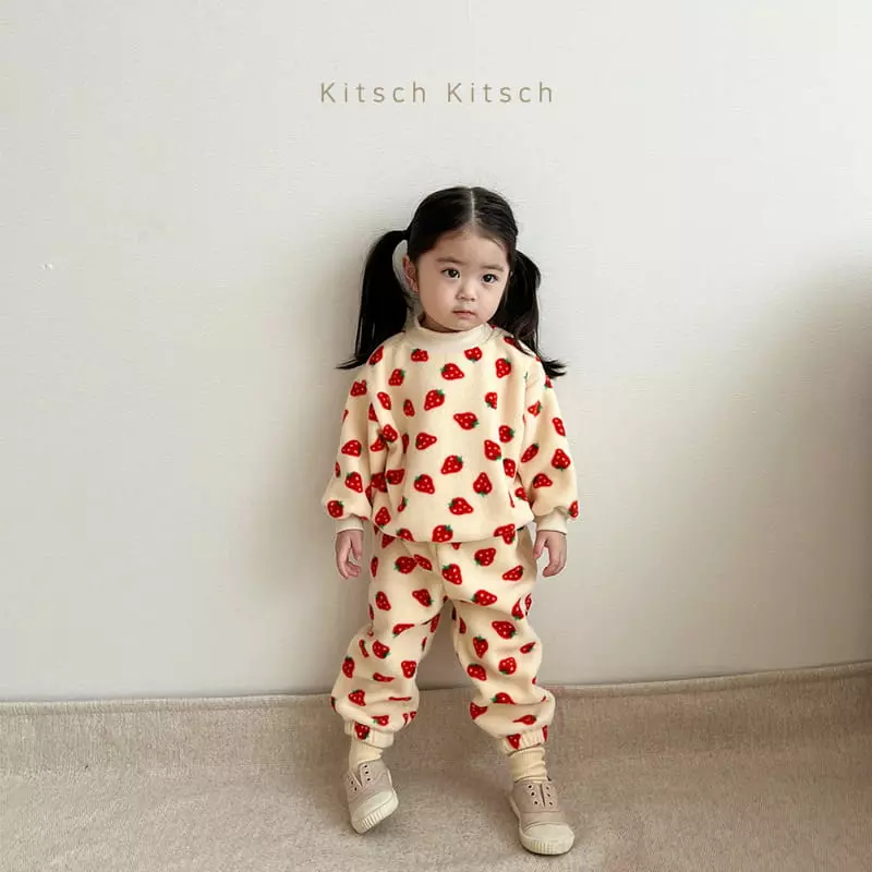 Kitsch Kitsch - Korean Children Fashion - #todddlerfashion - Fleece Sweatshirt Top Bottom Set  - 10