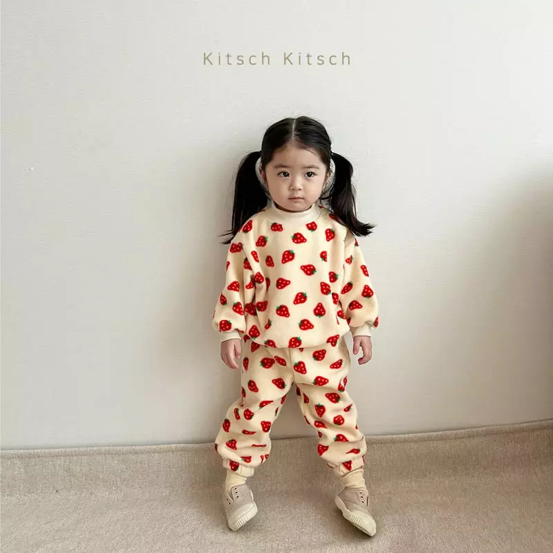 Kitsch Kitsch - Korean Children Fashion - #toddlerclothing - Fleece Sweatshirt Top Bottom Set  - 11