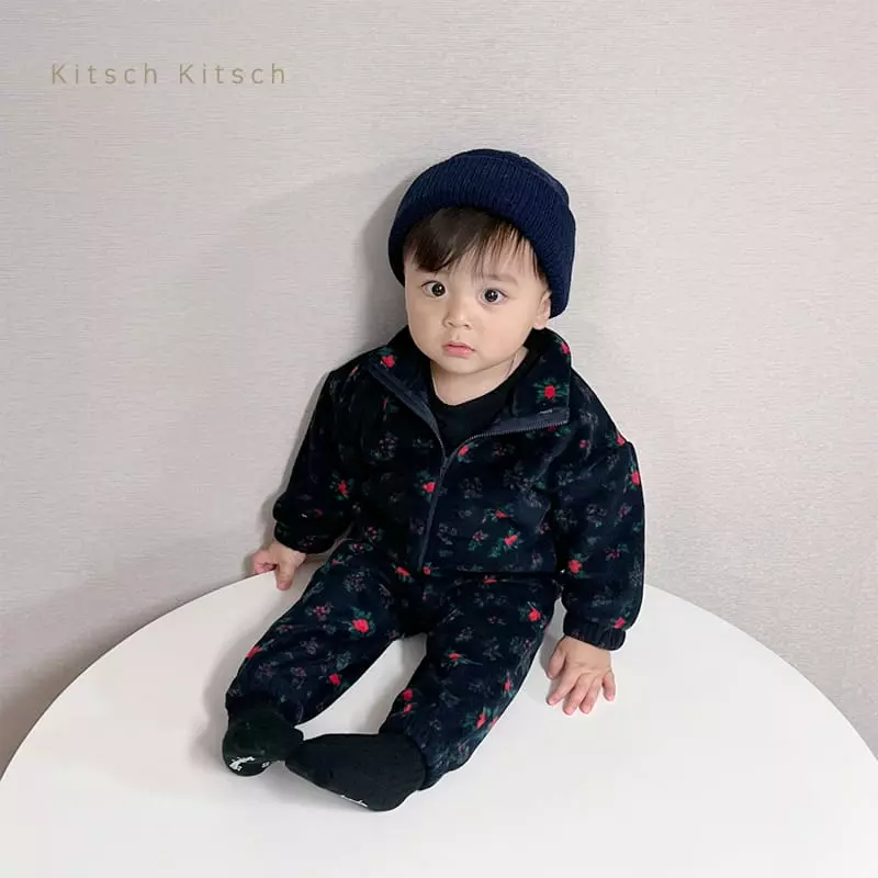 Kitsch Kitsch - Korean Children Fashion - #toddlerclothing - Fleece Zip-up Top Bottom Set - 10