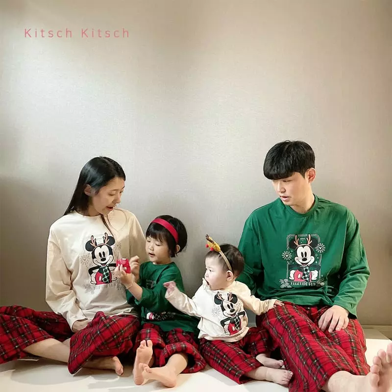 Kitsch Kitsch - Korean Women Fashion - #momslook - Mom Christmas Top Bottom Set - 10