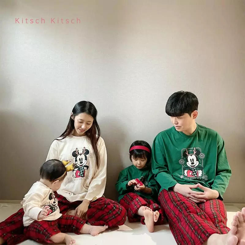 Kitsch Kitsch - Korean Women Fashion - #momslook - Mom Christmas Top Bottom Set - 12