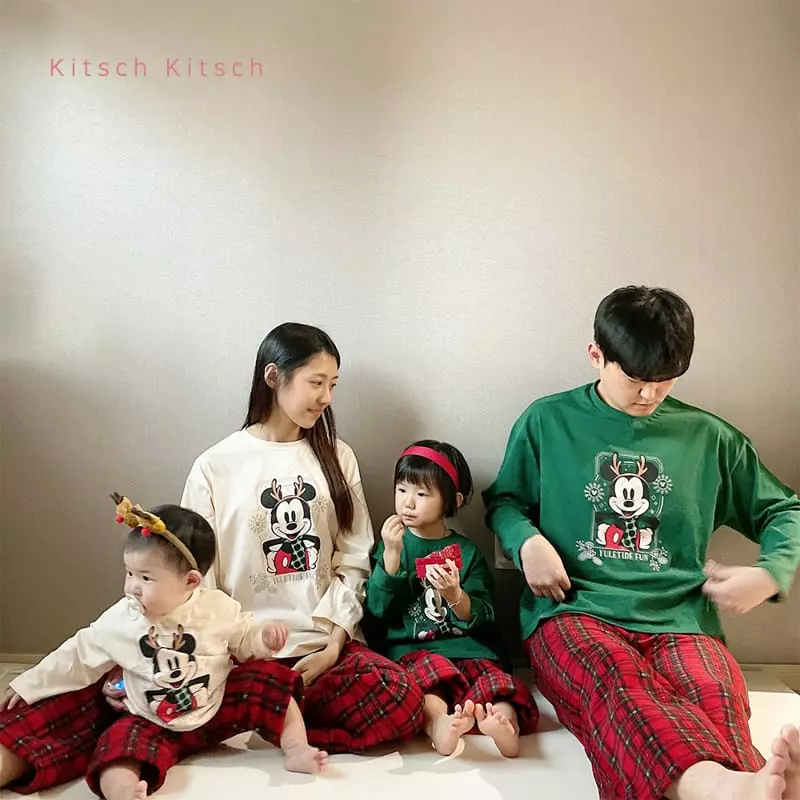 Kitsch Kitsch - Korean Women Fashion - #womensfashion - Mom Christmas Top Bottom Set - 11
