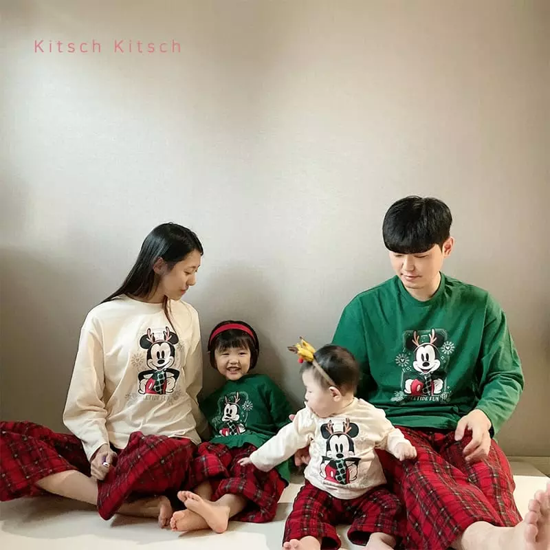 Kitsch Kitsch - Korean Women Fashion - #womensfashion - Mom Christmas Top Bottom Set - 9