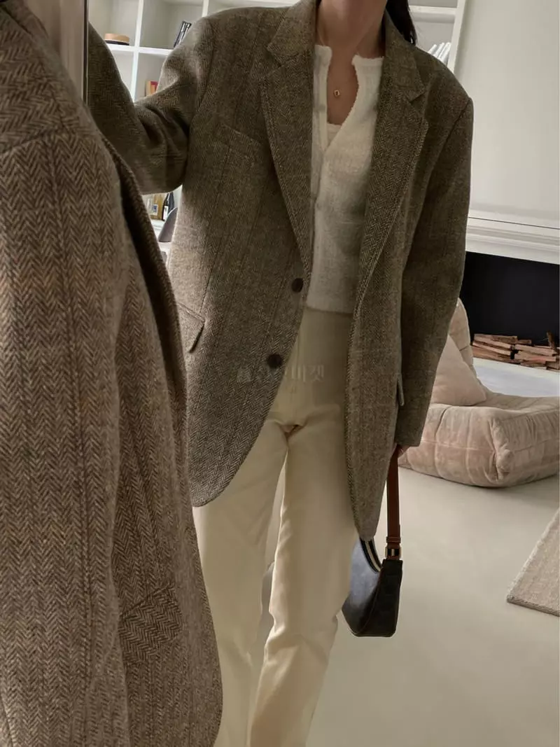 Lefave - Korean Women Fashion - #momslook - Herringbone Jacket - 11