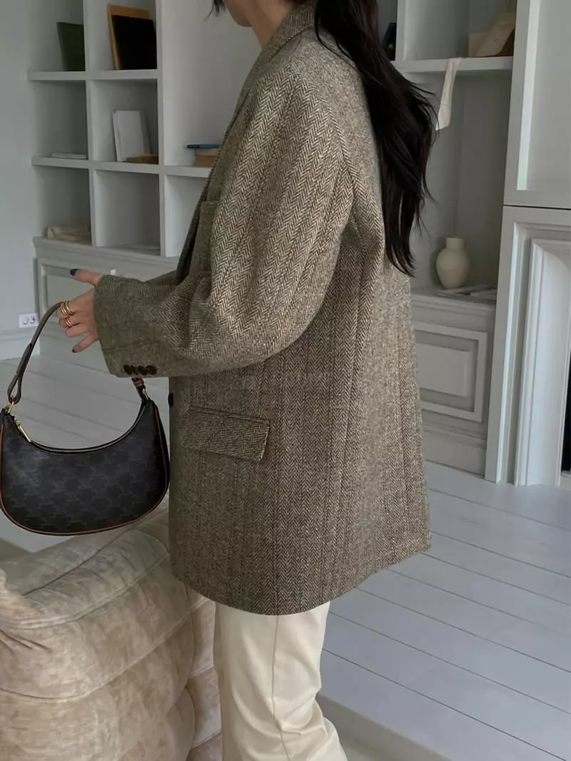 Lefave - Korean Women Fashion - #momslook - Herringbone Jacket - 3