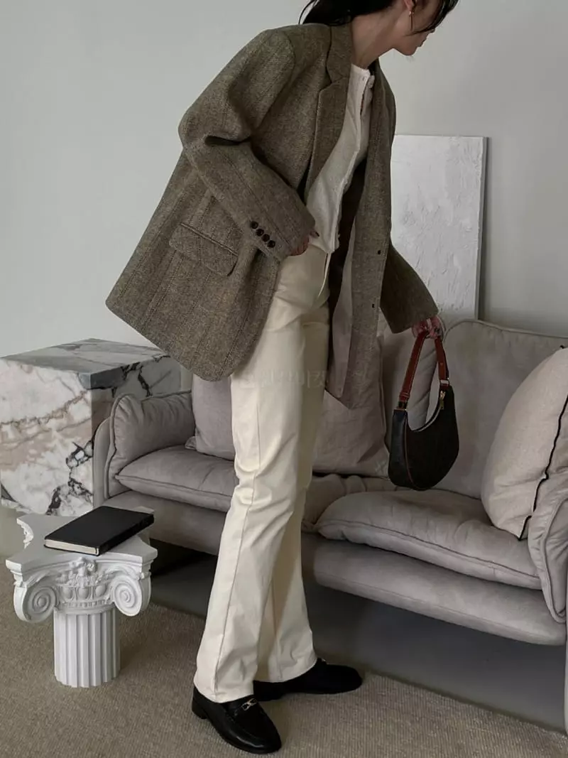 Lefave - Korean Women Fashion - #momslook - Herringbone Jacket - 9
