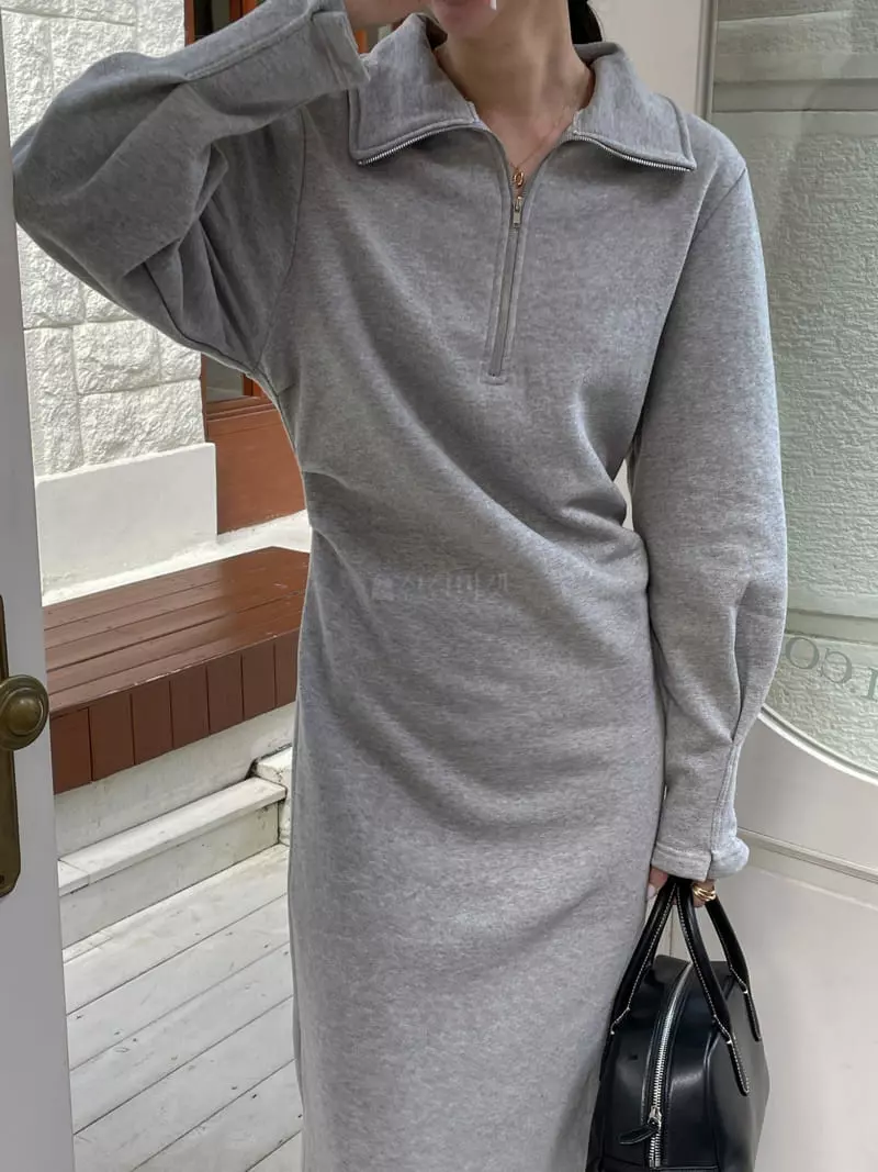Lefave - Korean Women Fashion - #momslook - Collar Fleece One-piece - 12