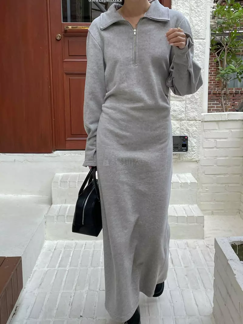 Lefave - Korean Women Fashion - #thatsdarling - Collar Fleece One-piece - 10