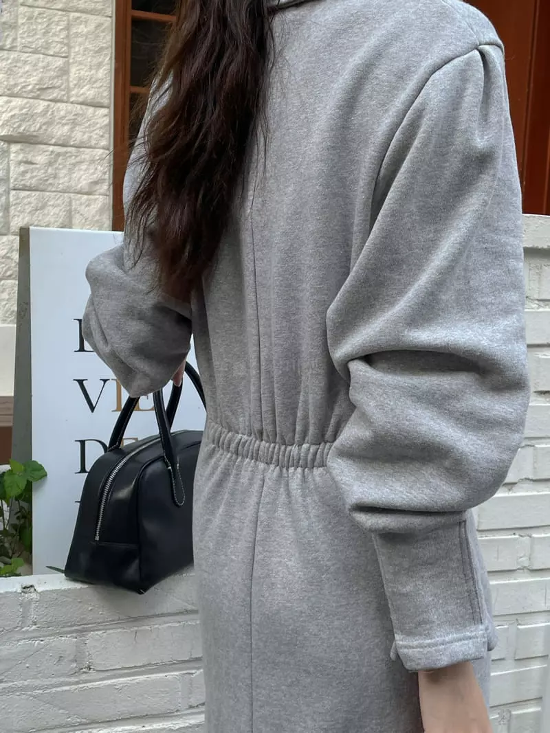 Lefave - Korean Women Fashion - #thelittlethings - Collar Fleece One-piece - 11