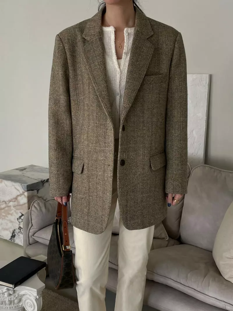 Lefave - Korean Women Fashion - #womensfashion - Herringbone Jacket - 6