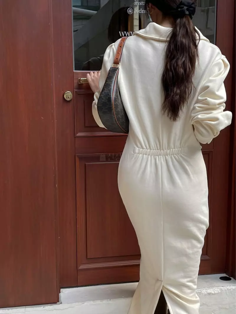 Lefave - Korean Women Fashion - #womensfashion - Collar Fleece One-piece - 3