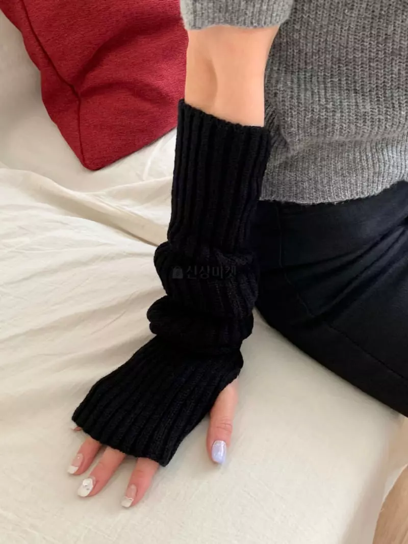Lemei - Korean Women Fashion - #momslook - H079 Rib Long Gloves - 5