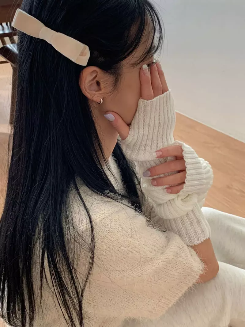 Lemei - Korean Women Fashion - #momslook - H079 Rib Long Gloves - 7