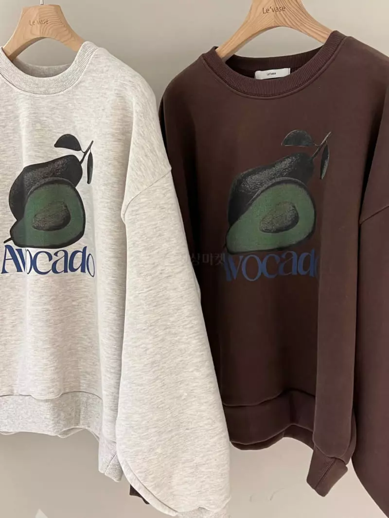 Levase - Korean Women Fashion - #momslook - Avocado Sweatshirt - 2