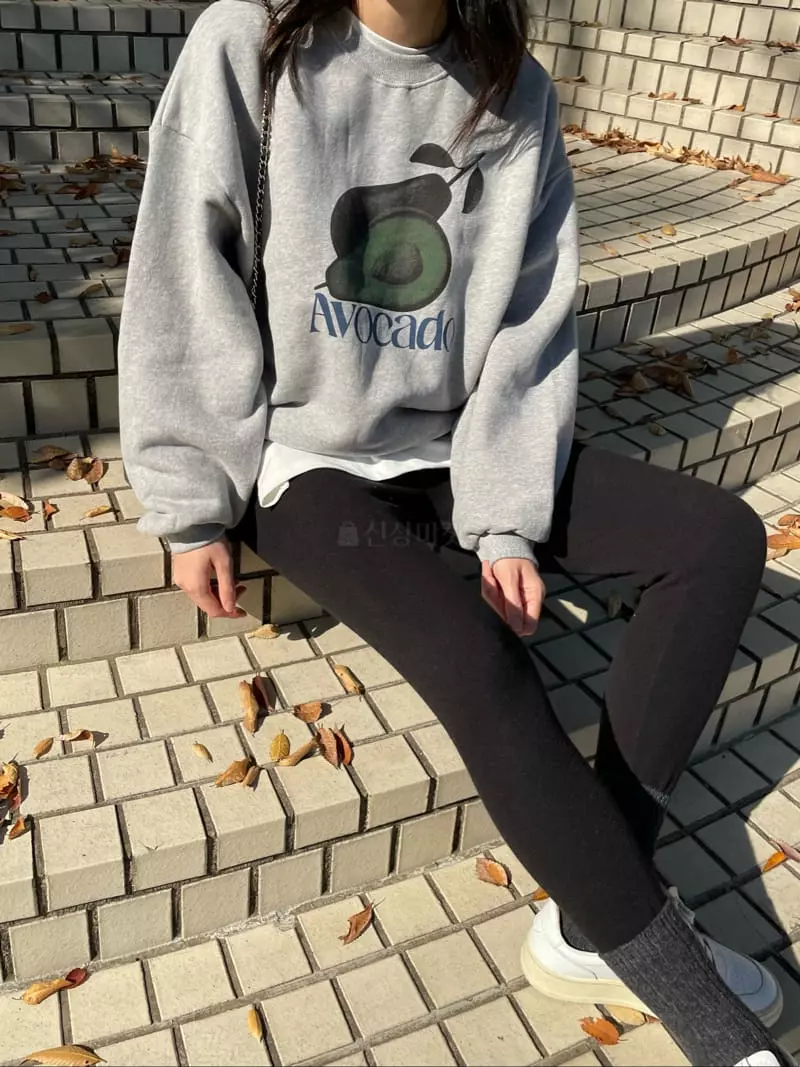 Levase - Korean Women Fashion - #momslook - Avocado Sweatshirt - 6