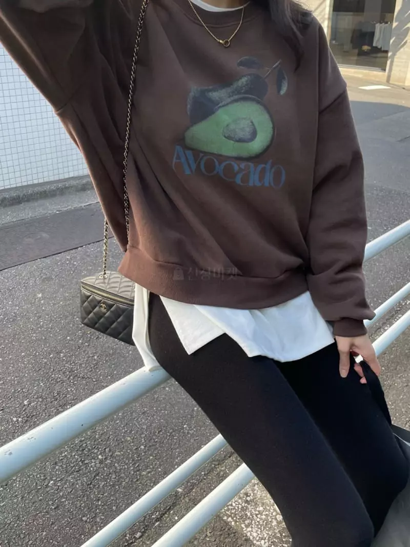 Levase - Korean Women Fashion - #momslook - Avocado Sweatshirt - 8