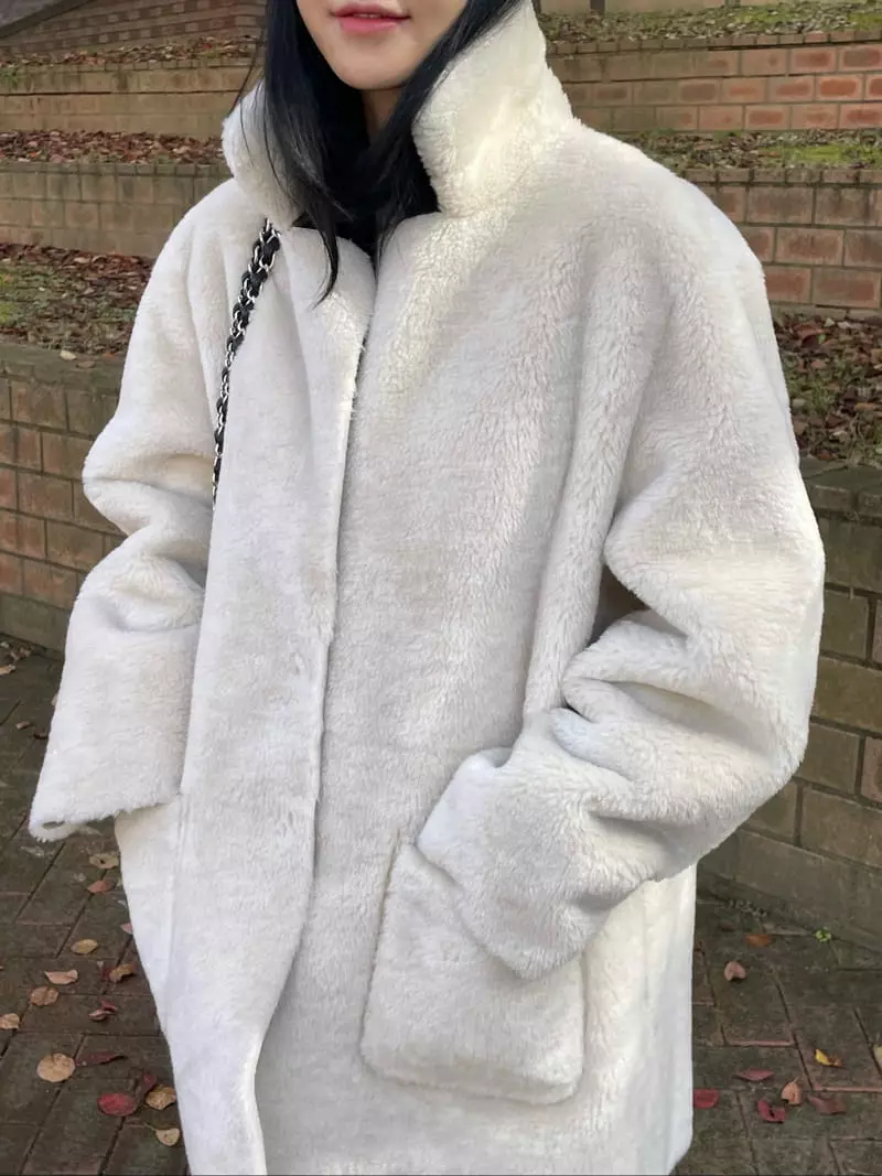 Levase - Korean Women Fashion - #momslook - Teddy Reversible Jacket - 9