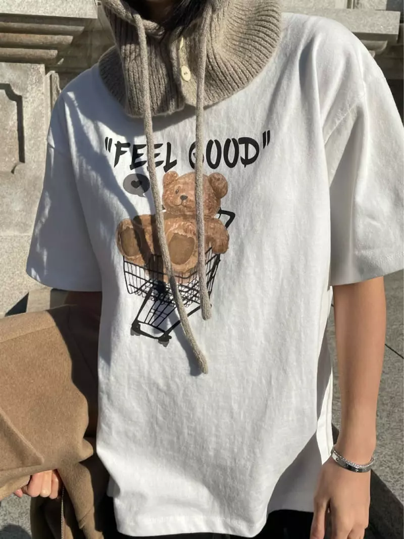 Levase - Korean Women Fashion - #momslook - Bear Tee - 6