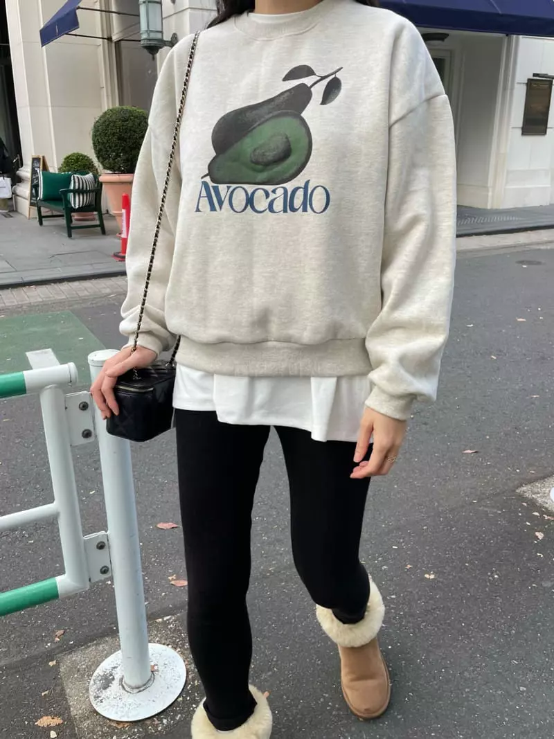 Levase - Korean Women Fashion - #womensfashion - Avocado Sweatshirt - 11