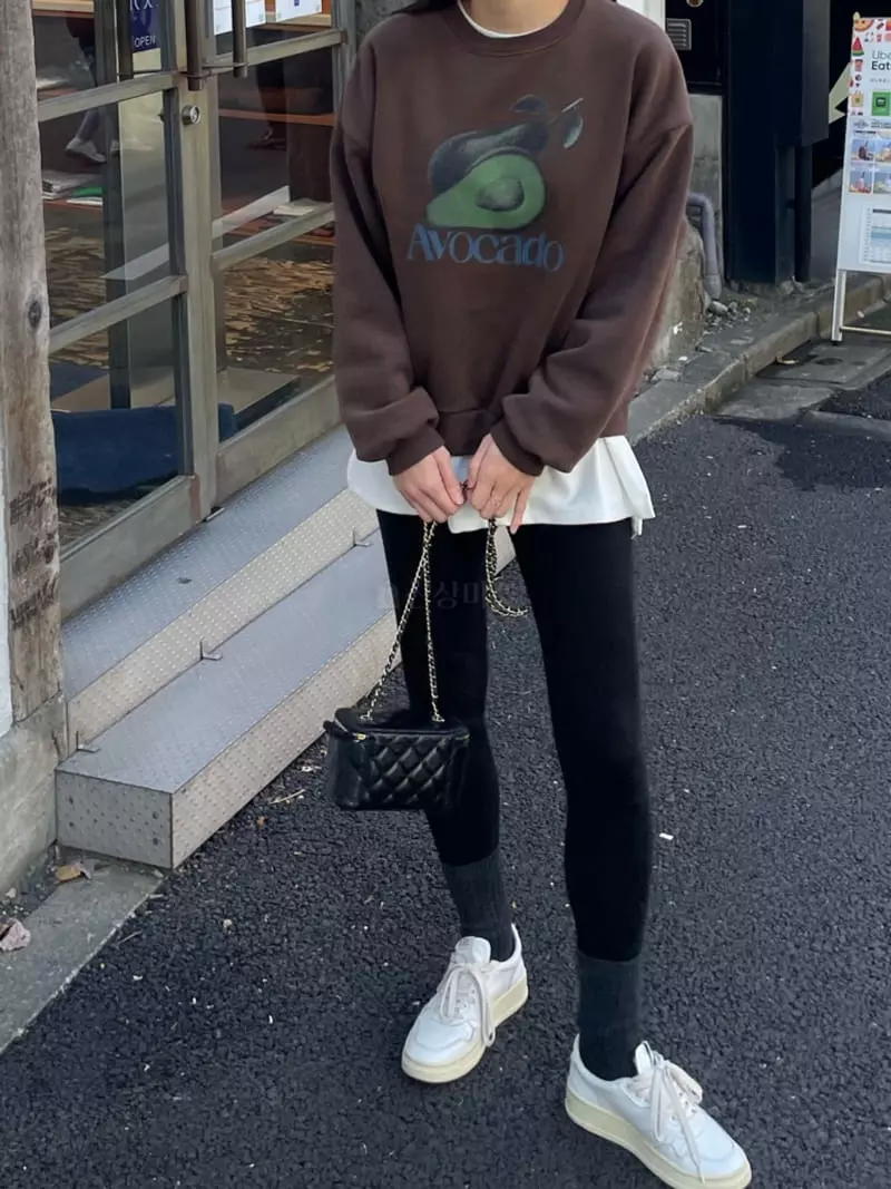 Levase - Korean Women Fashion - #womensfashion - Avocado Sweatshirt - 7