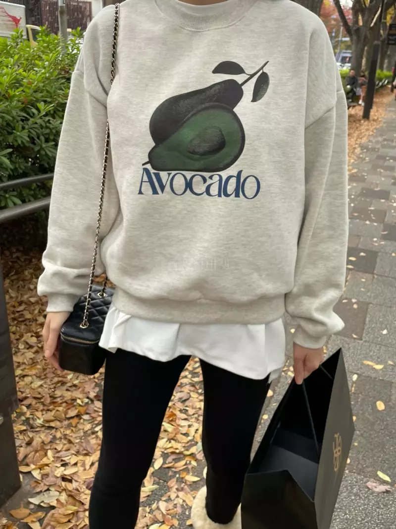 Levase - Korean Women Fashion - #womensfashion - Avocado Sweatshirt - 9