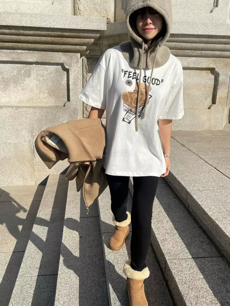 Levase - Korean Women Fashion - #womensfashion - Bear Tee - 5