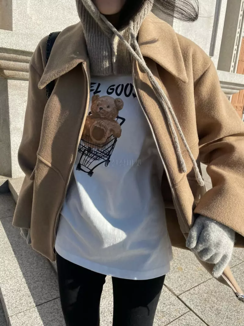 Levase - Korean Women Fashion - #womensfashion - Bear Tee - 7