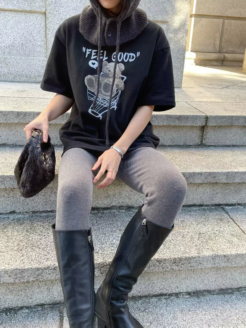 Levase - Korean Women Fashion - #womensfashion - Bear Tee - 9