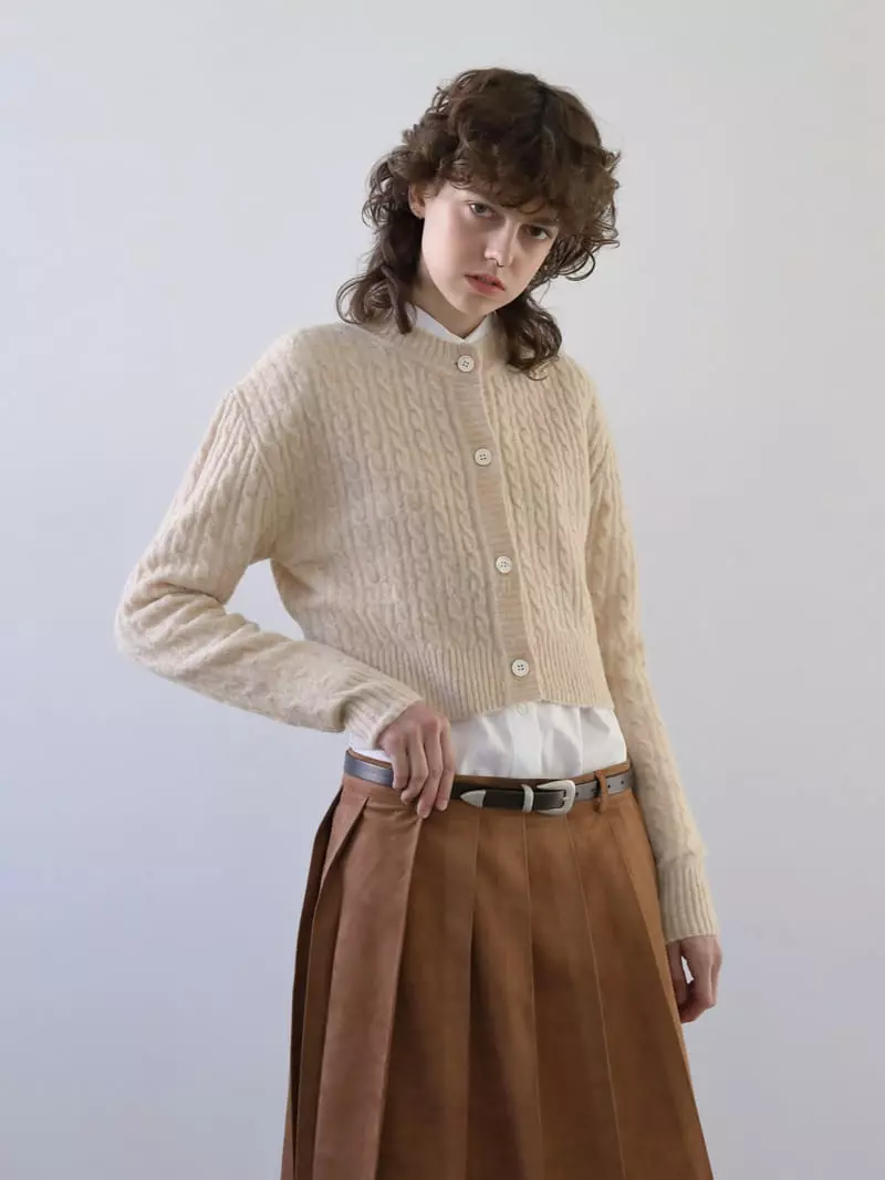 Libre-Cestlavie - Korean Women Fashion - #momslook - Suede Wrinkle Skirt - 5