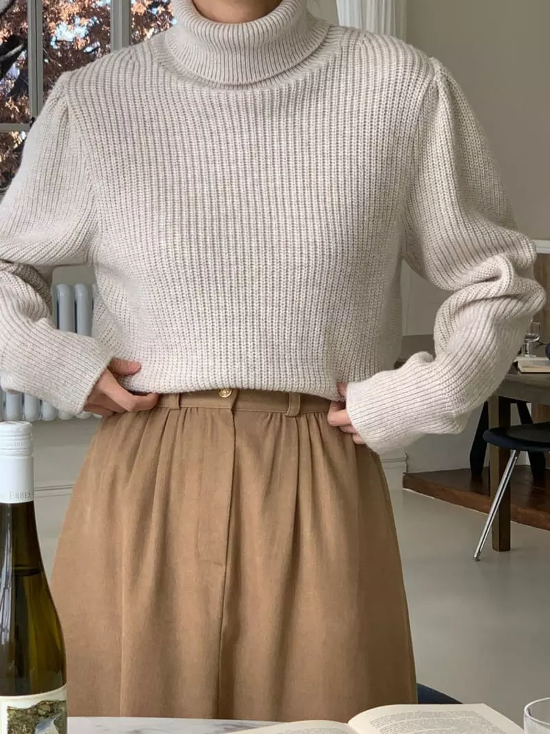 Libre - Korean Women Fashion - #momslook - Puff Turtlenck Knit Tee - 9